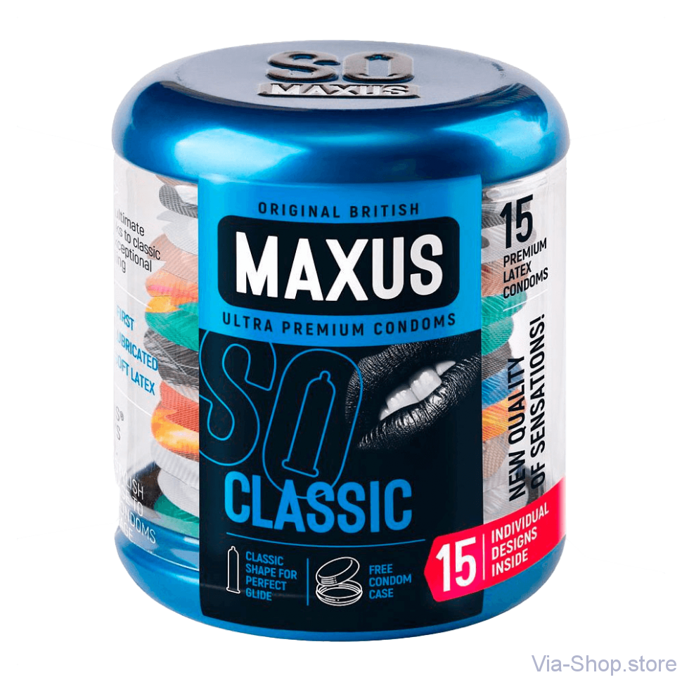 Презервативы Maxus классические в железном кейсе №15